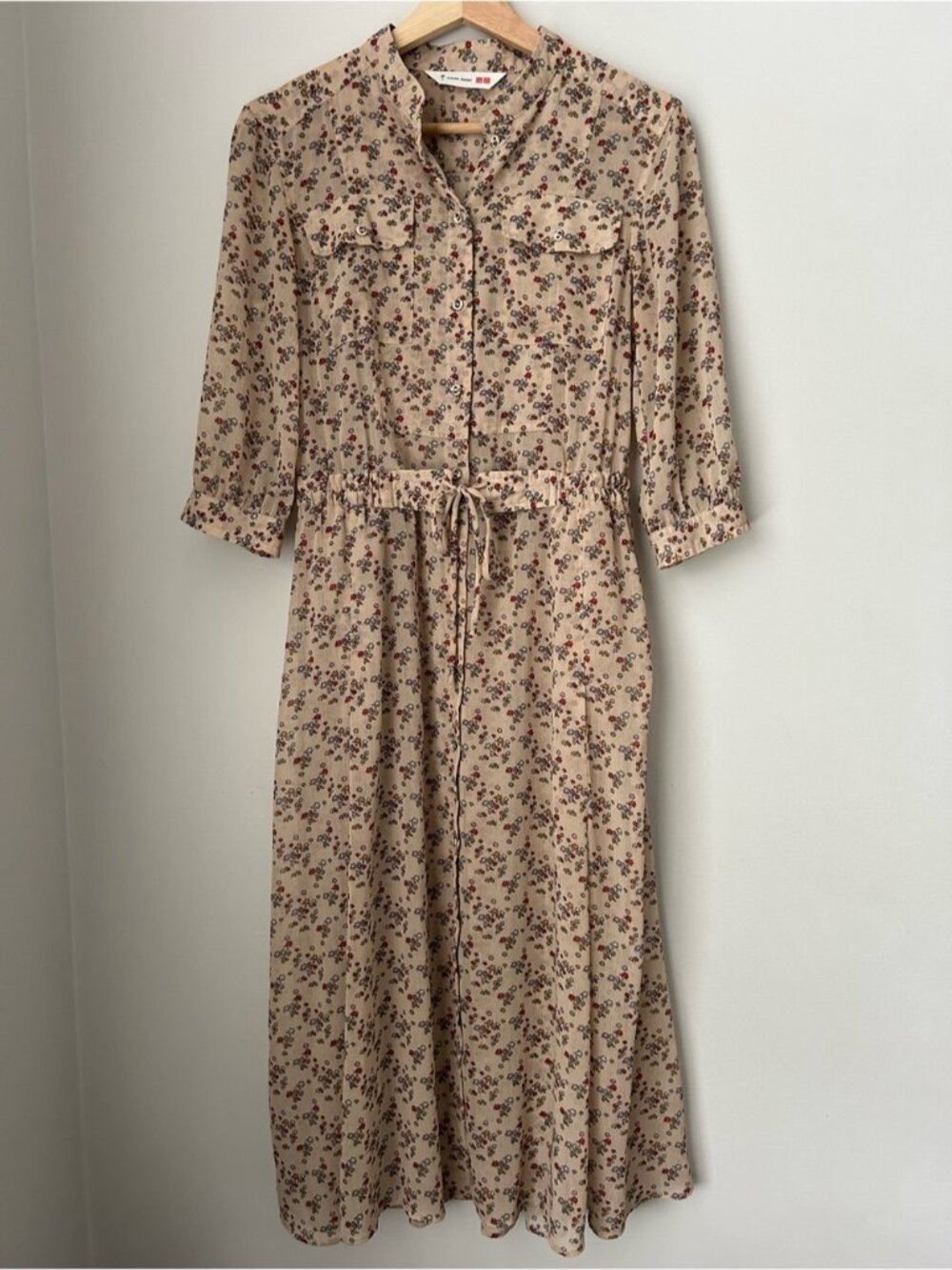 Uniqlo Tomas Maier Chiffon Printed Midi Dress - Picture 2 of 8